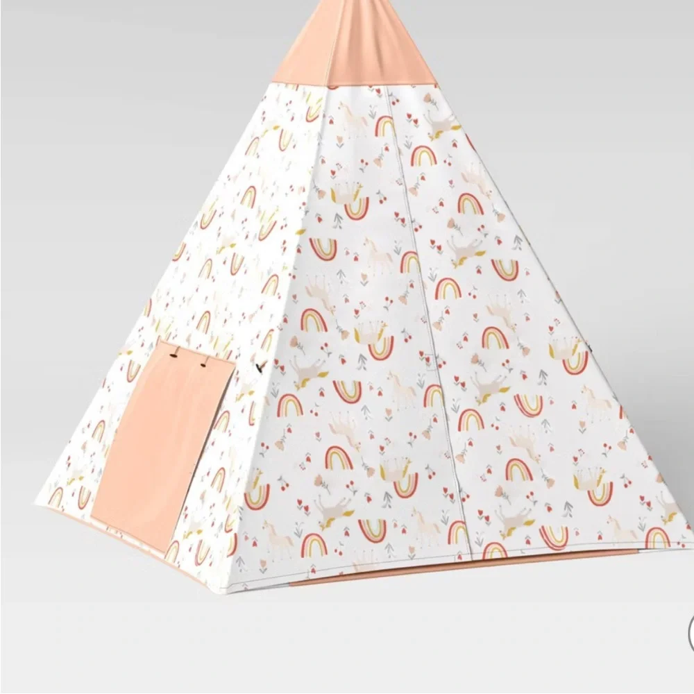 Kids Pillowfort Play Tent with Rainbow and Unicorn Design - Picture 1 of 14